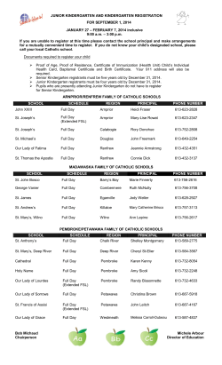 JUNIOR KINDERGARTEN AND KINDERGARTEN REGISTRATION