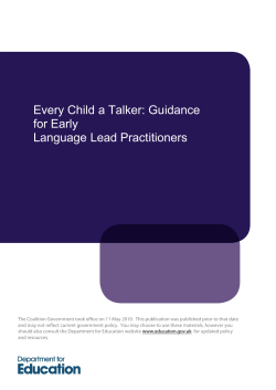Every Child a Talker - UK Government Web Archive