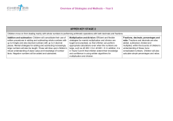 Overview of Strategies and Methods &ndash; Year 5 UPPER KEY STAGE 2