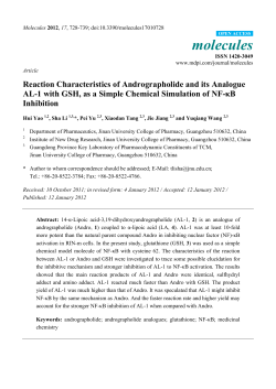 Reaction Characteristics of Andrographolide and its Analogue AL