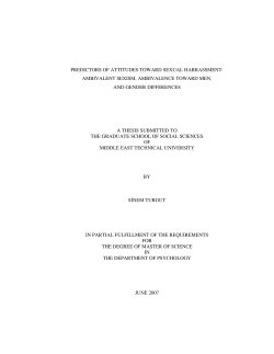 PREDICTORS OF ATTITUDES TOWARD SEXUAL HARRASSMENT