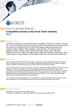 Competition Issues in the Food Chain Industry
