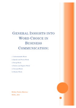 General Insights into Word Choice in Business Communication: