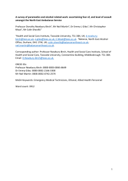 A survey of paramedics and alcohol related work: ascertaining fear
