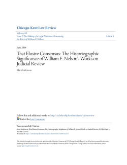 That Elusive Consensus: The Historiographic Significance of William