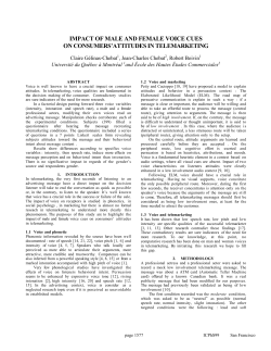 IMPACT OF MALE AND FEMALE VOICE CUES ON