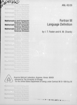 Fortran M Language Definition
