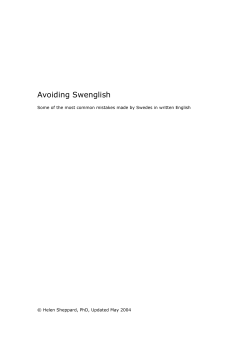 Avoiding Swenglish
