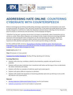 addressing hate online: countering cyberhate with counterspeech