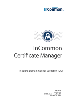 Initiating DCV in InCommon CM