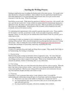 Starting the Writing Process