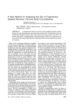 A New Method for Assessing the Sex of Fragmentary