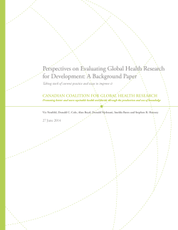 Perspectives on Evaluating Global Health Research for Development