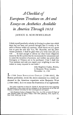 A Checklist of European Treatises on Art and Essays on Aesthetics