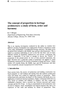 The concept of proportion in heritage architecture