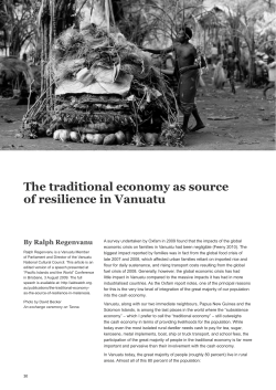 The traditional economy as source of resilience in Vanuatu