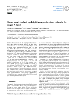 Linear trends in cloud top height from passive observations in the