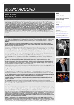 Music Accord: Aristotle by Mark Adamo