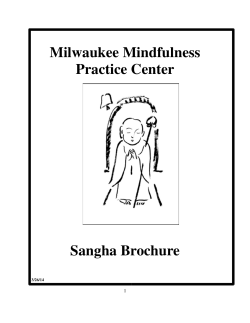 Sangha Brochure - Milwaukee Mindfulness Practice Center