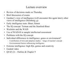 Intelligence lecture..