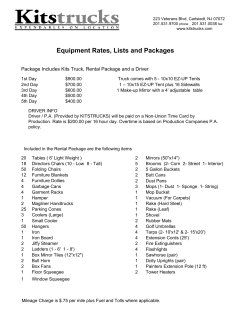 Equipment Rates, Lists and Packages