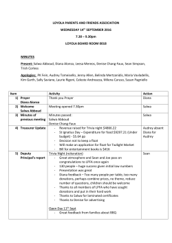 9.30pm LOYOLA BOARD ROOM 0018