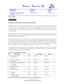 4 March 2009 MEDIA RELEASE Consumers cheated on basic