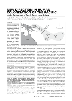 New direction in human colonisation of the Pacific: Lapita settlement