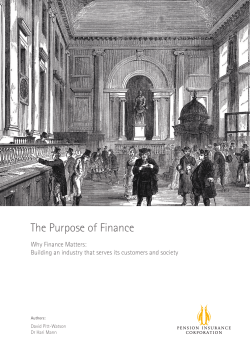 The Purpose of Finance - Pension Insurance Corporation