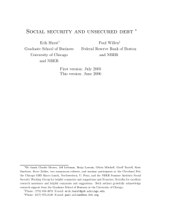Social security and unsecured debt
