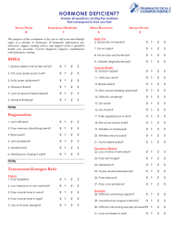 Hormone Imbalance Questionnaire - Pharmaceutical Compounding