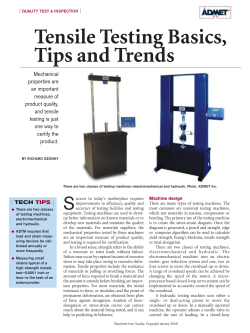 Tensile Testing Basics, Tips and Trends