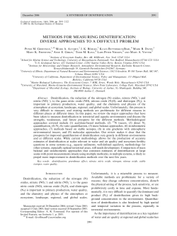 methods for measuring denitrification: diverse