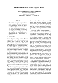 A Probabilistic Model of Ancient Egyptian Writing