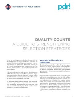 quality counts a guide to strengthening selection strategies