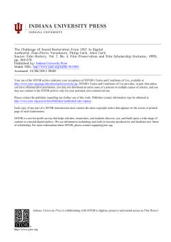 The Challenge of Sound Restoration from 1927 to