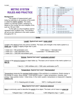 The system of measurement used today by scientists in all countrie