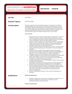 Grant Writer - University of Houston