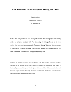 How Americans Invented Modern Money, 1607-1692