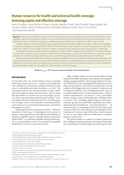 Human resources for health and universal health coverage