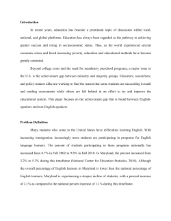 Reducing the Achievement Gap for English Language Learners