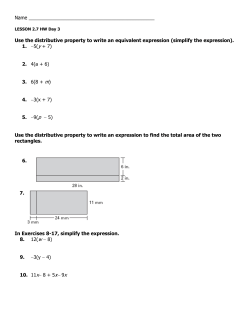 Name Use the distributive property to write an equivalent expression