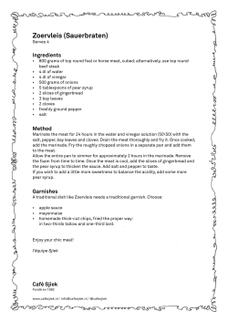 the Sjieke Sauerbraten recipe