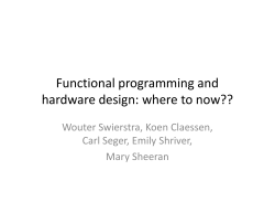 Functional programming and hardware design: where to now??