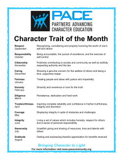 Character Trait of the Month