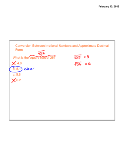 Conversion Between Irrational Numbers and Approximate Decimal