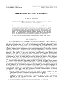 CONNOTATIVE MEANING MARKUP FOR WORDNET