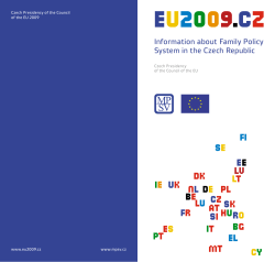 Information about Family Policy System in the Czech Republic