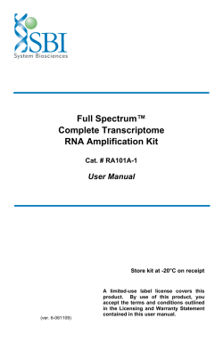 Full Spectrum RNA amplification User Manual