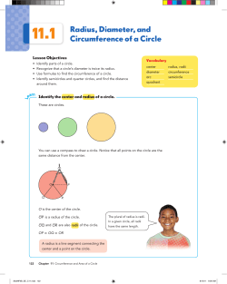 Radius, Diameter, and Circumference of a Circle